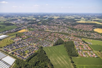 Aerial photograph, view of Senden, Dortmund-Ems Canal, Senden, Münsterland, North Rhine-Westphalia,