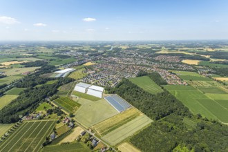 Aerial view, local view Senden, Dortmund-Ems-Canal, Senden, Münsterland, North Rhine-Westphalia,