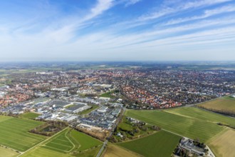 Aerial view, aerial view, commercial area Soest South-West, Werler Landstraße, Soest, Soester