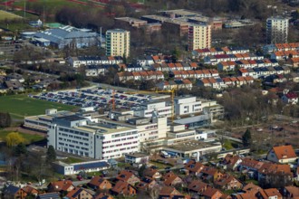 Aerial view, Klinikum Soest, Soest, Soester Börde, North Rhine-Westphalia, Germany, DE, Europe,