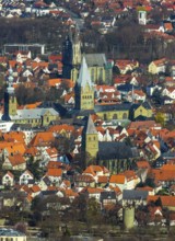 Aerial view, city centre view, old town, protestant church Sankt Maria zur Wiese, St. Petri Alde