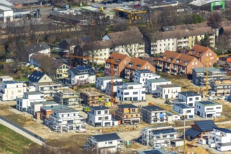 Aerial view, construction area Belgian Quarter, new residential area, Soest, Soester Börde, North