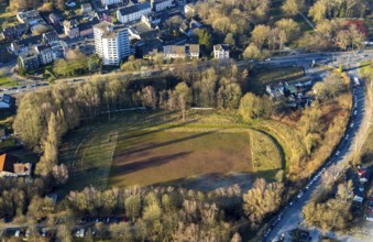 Aerial view, sports ground VfB Schwelm e.V., Schwelm, Ruhr area, North Rhine-Westphalia, Germany,