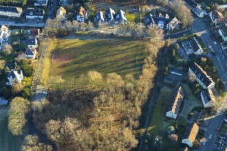 Aerial view, sports field Wilhelmshöhe, Grothestraße, Schwelm, Ruhr area, North Rhine-Westphalia,