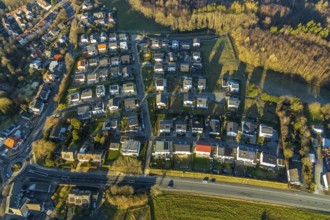 Aerial view, new development area Winterberger Straße, Am Waldrand, Schwelm, Ruhr area, North