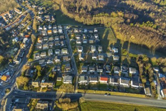Aerial view, new development area Winterberger Straße, Am Waldrand, Schwelm, Ruhr area, North