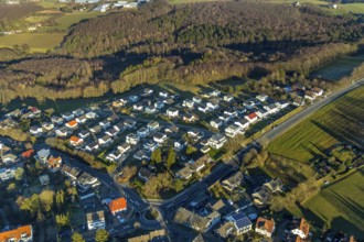Aerial view, new development area Winterberger Straße, Am Waldrand, Schwelm, Ruhr area, North