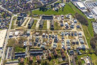 Aerial view, Belgisches Viertel development area, new residential area, Soest, Soester Börde, North