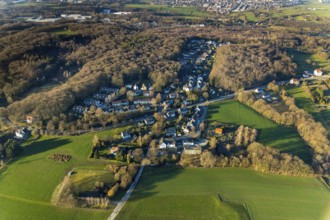 Aerial view, local view Linderhausen, view to Sprockhövel, Schwelm, Ruhr area, North