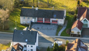 Aerial photo, Volunteer Fire Brigade Schwelm - Winterberg Fire Brigade, Schwelm, Ruhr area, North
