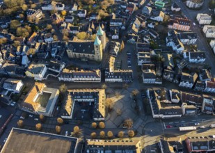 Aerial view, city centre view, renovation Christuskirche Schwelm, Altmarkt, Kirchplatz, Märkischer