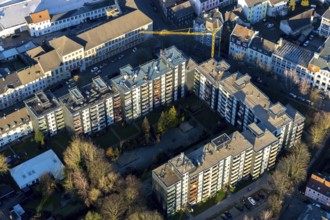Aerial view, high-rise buildings residential area Markgrafenstraße, Schwelm, Ruhr area, North