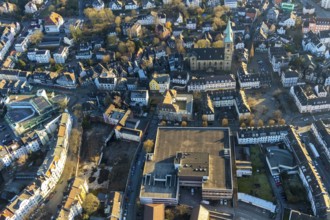 Aerial view, city centre view, shopping centre, Städtische Sparkasse zu Schwelm, renovation
