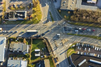 Aerial view, intersection Carl-Vom-Hagen-Straße, Talstraße, Ruhrstraße, Schwelm, Ruhr area, North