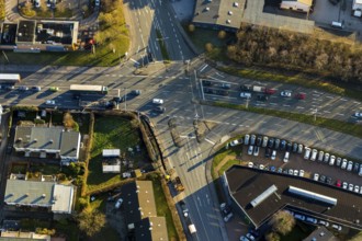 Aerial view, intersection Carl-Vom-Hagen-Straße, Talstraße, Ruhrstraße, Schwelm, Ruhr area, North