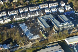 Aerial view, new building of the district administration for job centre EN and foreigners office,