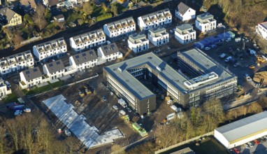 Aerial view, new building of the district administration for job centre EN and foreigners office,