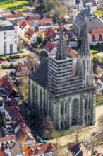 Aerial view, old town, protestant church Sankt Maria zur Wiese, renovation, Soest, Soester Börde,