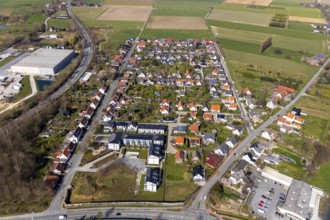 Aerial view, residential area August-Müller-Weg, residential area Endloser Weg, Rottlandweg, Soest,