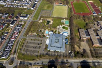 Aerial view, AquaFun, AquaSpa, sauna world and bathing world, Soest, Soester Börde, North