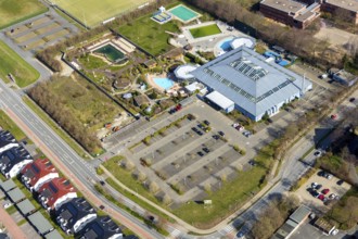 Aerial view, AquaFun, AquaSpa, sauna world and bathing world, Soest, Soester Börde, North