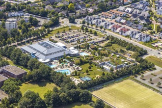 Aerial view, adventure pool, Aqua Spa and Aqua Fun Soest, outdoor pool, bathers, Soest, Soester