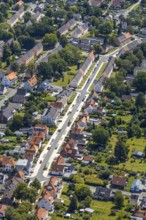 Aerial photo, redesign of Müllingser Weg road, Soest, Soester Börde, North Rhine-Westphalia,