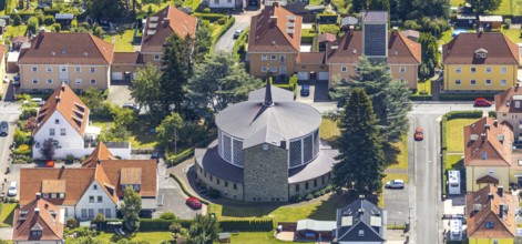 Aerial view, St. Bruno Church, architects Aloys Dietrich and Bernhard Lippsmeier designed the St.