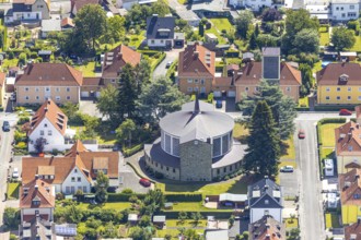 Aerial view, St. Bruno Church, architects Aloys Dietrich and Bernhard Lippsmeier designed the St.