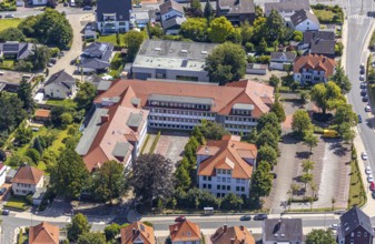 Aerial view, Hubertus-Schwartz-Berufskolleg, secondary school, Europaschule, Hattruper Weg, Soest,