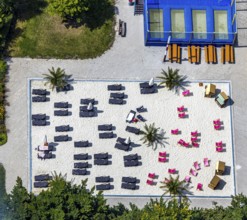 Aerial view, adventure pool, Aqua Spa and Aqua Fun Soest, outdoor pool, bathers, Soest, Soester