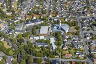 Aerial view, Bonifatiusschule, sports hall Bonifatiusschule Platte Heide, community primary school
