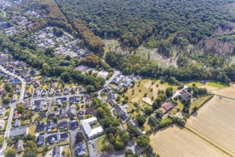 Aerial view, Laureus Garten Apartmenthaus Seniorenheim, construction site new building residential