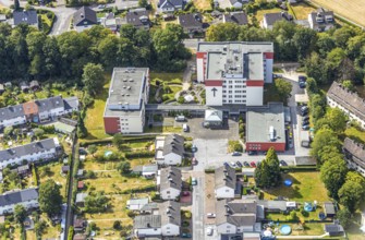 Aerial view, Jochen-Klepper-Haus, nursing home, Menden, Sauerland, Märkischer Kreis, North