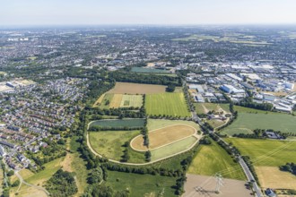 Aerial photo, horse racecourse, Mörs, Ruhr area, North Rhine-Westphalia, Germany, DE, Europe,