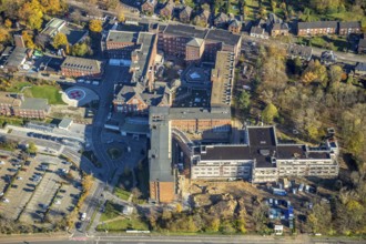 Aerial view, Stiftung Krankenhaus Bethanien Mörs, Mörs, Ruhr area, North Rhine-Westphalia, Germany,
