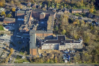 Aerial view, Stiftung Krankenhaus Bethanien Mörs, Mörs, Ruhr area, North Rhine-Westphalia, Germany,
