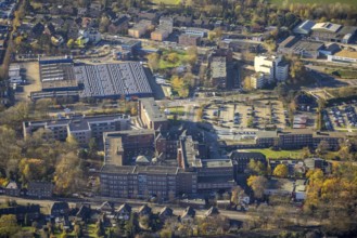 Aerial view, Stiftung Krankenhaus Bethanien Mörs, Mörs, Ruhr area, North Rhine-Westphalia, Germany,