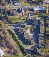Aerial view, Christus Gemeinde Mörs, AWO Jugendzentrum Kaktus, Justus-von-Liebig-Hauptschule,