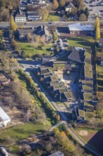 Aerial view, Christus Gemeinde Mörs, AWO Jugendzentrum Kaktus, Justus-von-Liebig-Hauptschule,