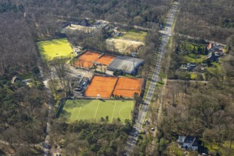 Aerial photo, HTC Uhlenhorst, tennis and hockey club, Linksruhr, Mülheim an der Ruhr, Ruhr area,
