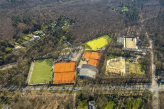 Aerial photo, HTC Uhlenhorst, tennis and hockey club, Linksruhr, Mülheim an der Ruhr, Ruhr area,