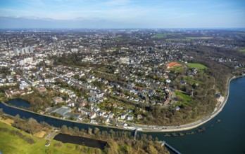 Aerial photo, overview Mühlheim, centre-east, Holthausen, Mülheim an der Ruhr, Ruhr area, North