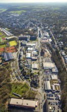 Aerial view, new office building ALDI SÜD, head office ALDI SÜD Düsseldorfer Straße, Kahlenberger