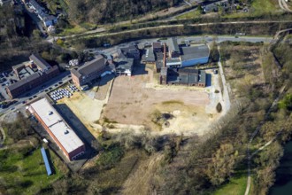 Aerial photograph, railing of the former leather factory Lingens, development of new residential
