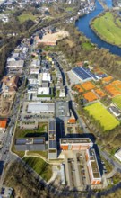 Aerial view, new office building ALDI SÜD, head office ALDI SÜD Düsseldorfer Straße, Kahlenberger