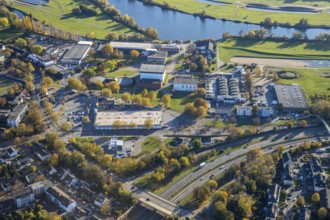 Aerial view, industrial estate Moritzstraße, Steinkampstraße, Styrum - Süd, Mülheim an der Ruhr,
