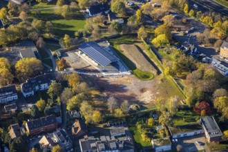 Aerial view, sports field Von-der-Tann-Straße, new sports park Styrum with park of the Feldmann