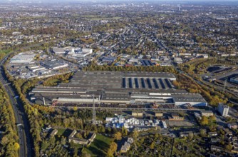 Aerial view, factory site Vallourec Germany steel manufacturer, Dümpten - West, Mülheim an der
