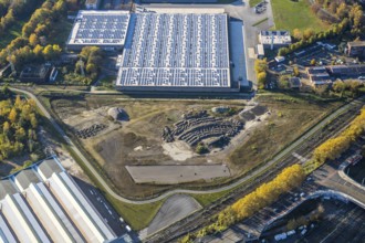 Aerial view, Aldi Süd, open space, construction area, Styrum - Süd, Mülheim an der Ruhr, Ruhr area,